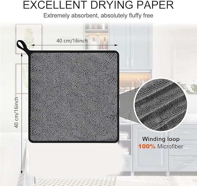 Shiny Bath Wipes Cleaning Cloths,3pcs Shiny Bath Drying Towels,Shower Doors Drying Towels,16*16" Streak Free Glass Window Car Mirror Super Absorben Microfiber Cleaning Cloths (3pcs grey 16*16″)