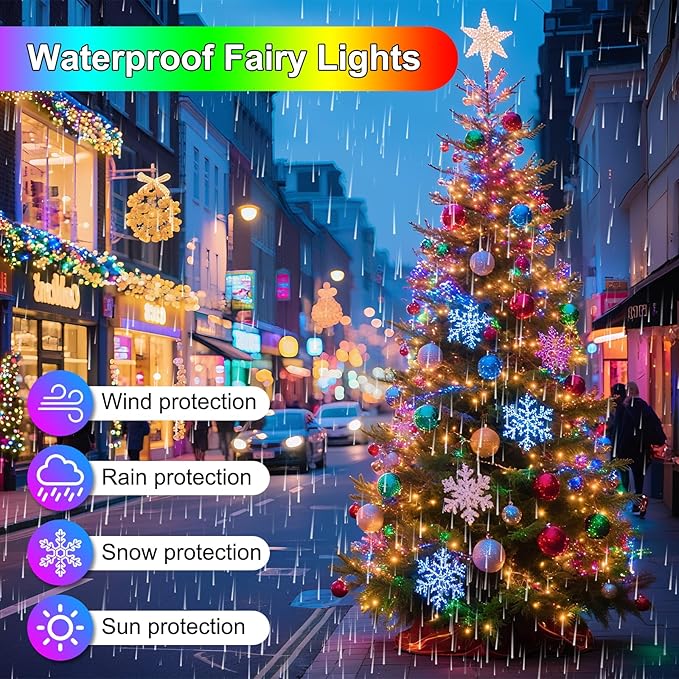 70FT 200LED Christmas Lights Plug in,Outdoor Indoor Connectable Fairy Lights with Timer and 8 Modes,Christmas Tree Lights for Garden Party Wedding Christmas Decoration(Multi-Color