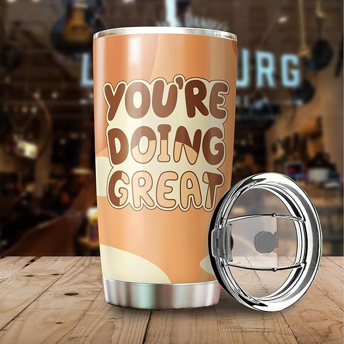 MARSANA Gifts for Mom - Mom Tumbler - Coffee Cup fors Mother from Daughter or Son - Mom's Coffee Cup - Gift for Mother's Day - Present to Women and Wife - You're Doing Great Tumbler 20 Oz