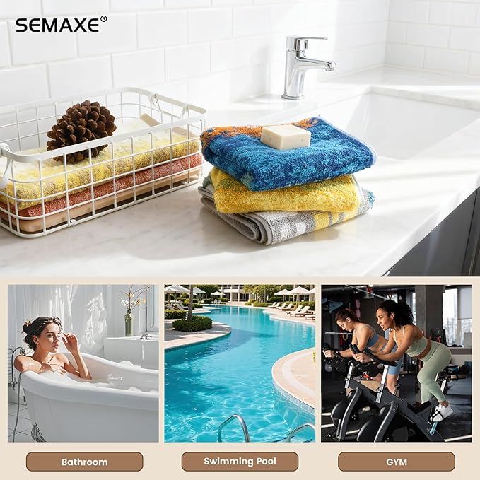 SEMAXE Hand Towels for Bathroom, 100% Cotton Towels with Hanging Loops, Soft and Absorbent, 4 Pack Hand Towel Set for Gym, Shower, Hotel, Spa and Kitchen, Colorful Towel - Sunset Collection