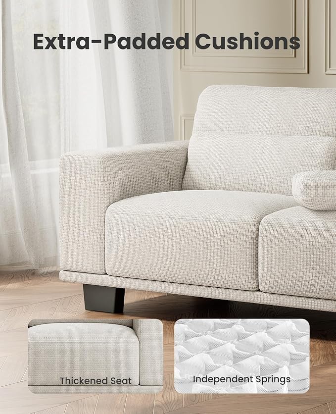 Amada 65" Loveseat Sofa, 2 Seater Couch with Deep Seats and Wide Armrests for Living Room, Comfy Couch with Removable Washable Covers, Easy Assembly