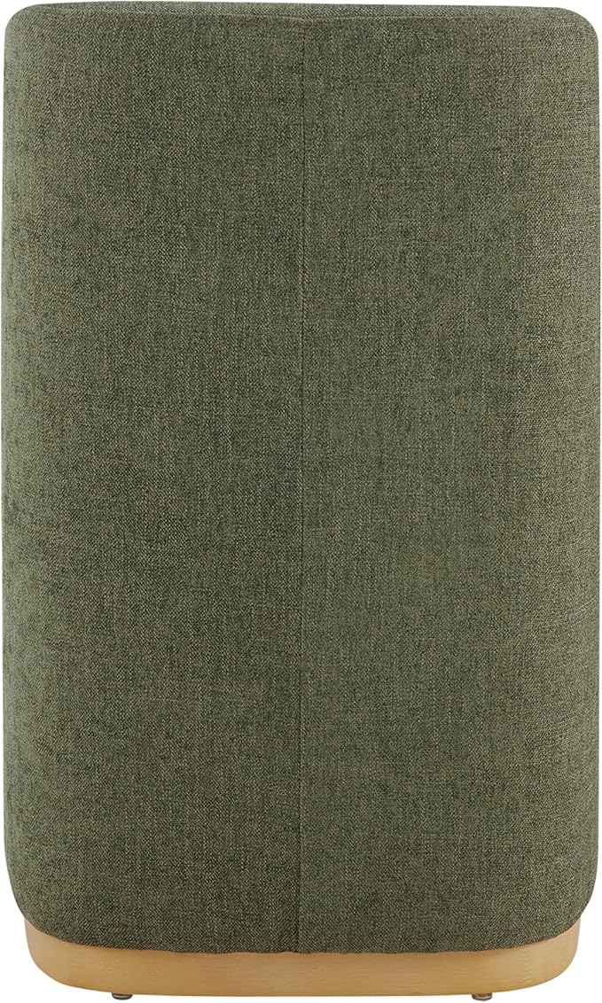 CHITA Upholstered Rolling Dining Chair on Casters Set of 4, FSC Certified Modern Fabric Dining Chair with Casters, Boucle Dining Chairs for Reading Room Kitchen Dining Room, Moss Green