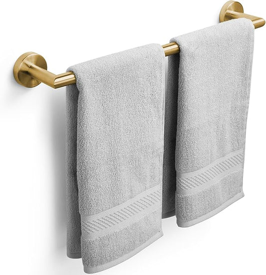 Brushed Gold Bath Towel Bar 18 Inch Bathroom Towel Rack Wall Mounted Towel Holder Modern Home Decor Towel Rod Bathroom Hardware Gold Towel Hanger Towel Rail Towel Shelf Single Towel Bars Brushed Brass