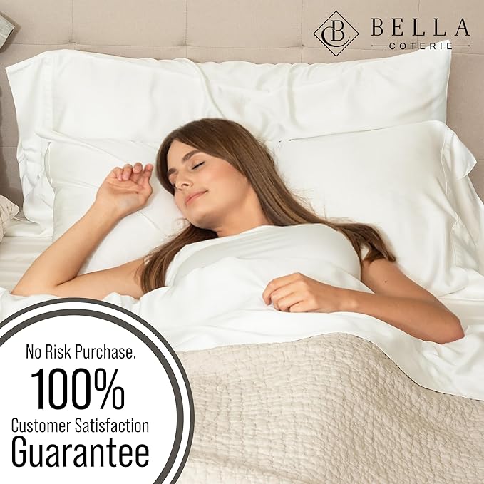 Bella Coterie Luxury Bamboo Viscose Twin Size Sheet Set | 100% Organically Grown | Ultra Soft | Cooling for Hot Sleepers | 18" Deep Pocket [Ivory]
