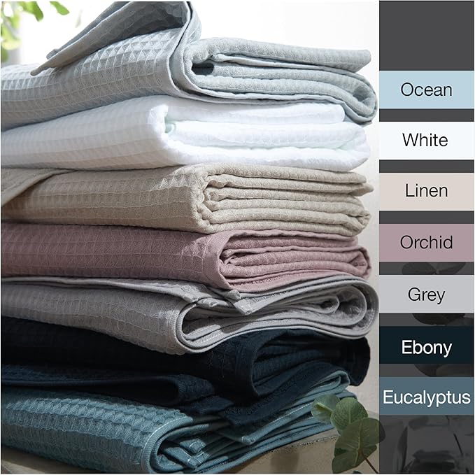 UCHINO Waffle Twist Cotton Weave Washcloth Towel for Bathroom Lightweight Absorbent Quick Dry Honeycomb Texture Solid Terry Loop Reverse 13" x 13", 1 Wash Cloth, Grey