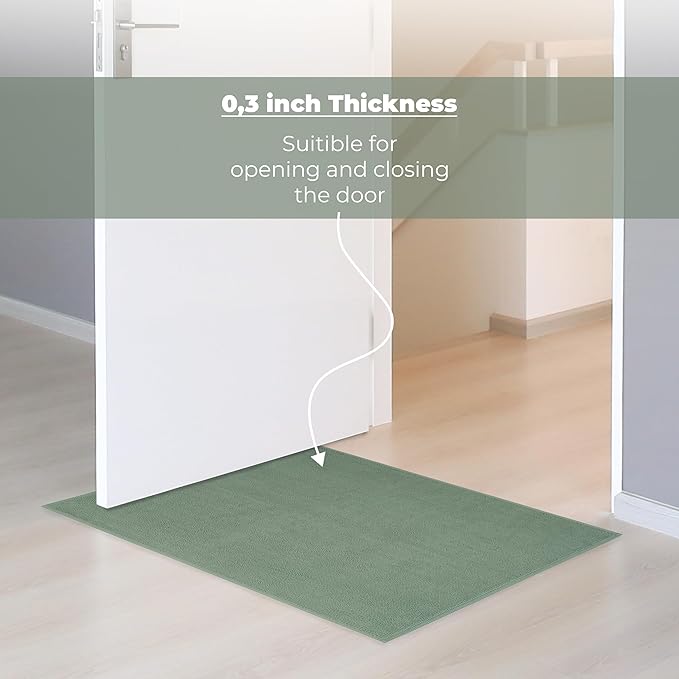 Cotton Paradise Bath Rug for Bathroom, 20x34 inch 100% Cotton Non Slip Bath Mat Rug, Soft Absorbent Machine Washable, Sage Green Bath Rug
