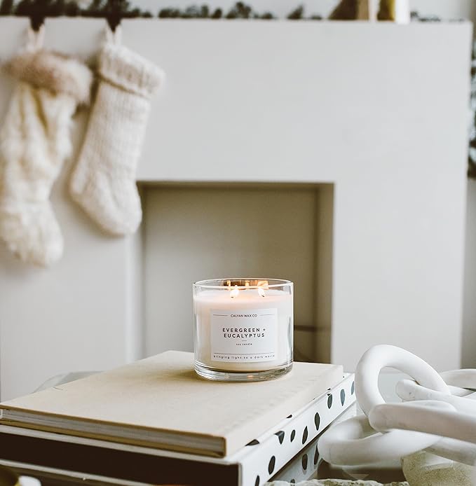 Calyan Wax Co. Apples & Maple Bourbon 3 Wick Scented Candle - 43 Hour Burn - Luxury 3 Wick Soy Candles - Non Toxic Soy Wax Candles - Long Lasting Large Glass Jar Candle for Home - 14.9oz