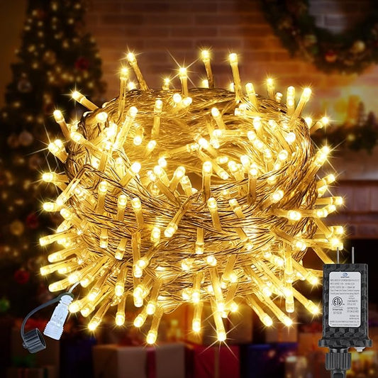 70FT 200LED Christmas String Lights Plug in, Outdoor Indoor Connectable Twinkle Fairy Lights with Timer and 8 Modes, Christmas Tree Lights for Garden Party Wedding Christmas Decoration, Warm White