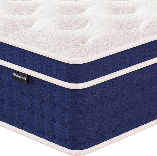 Full Size Mattress, 12 Inch Hybrid Full Mattress in a Box, Gel Memory Foam and Pocket Coils Innerpring Mattresses, Cooler Sleep with Pressure Relief and Support, 54"*75"*12"