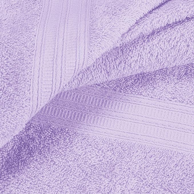 BOUTIQUO Cotton 2 Pack Oversized Bath Towel Set, Large Bath Towels 27x54, Ultra Soft, Absorbent, Compact, Quick Drying and Lightweight, Eco-Friendly and 100% Recyclable Towel Set - Purple