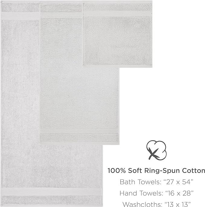 Arkwright Bath Towels Set of 4 - (Bulk Case of 24) Super Soft 100% Cotton, 600 GSM Quick Dry & Absorbent, Luxury Bathroom Essentials for Hotels, Spa, Hosts, and Vacation Rentals, Eucalyptus Green