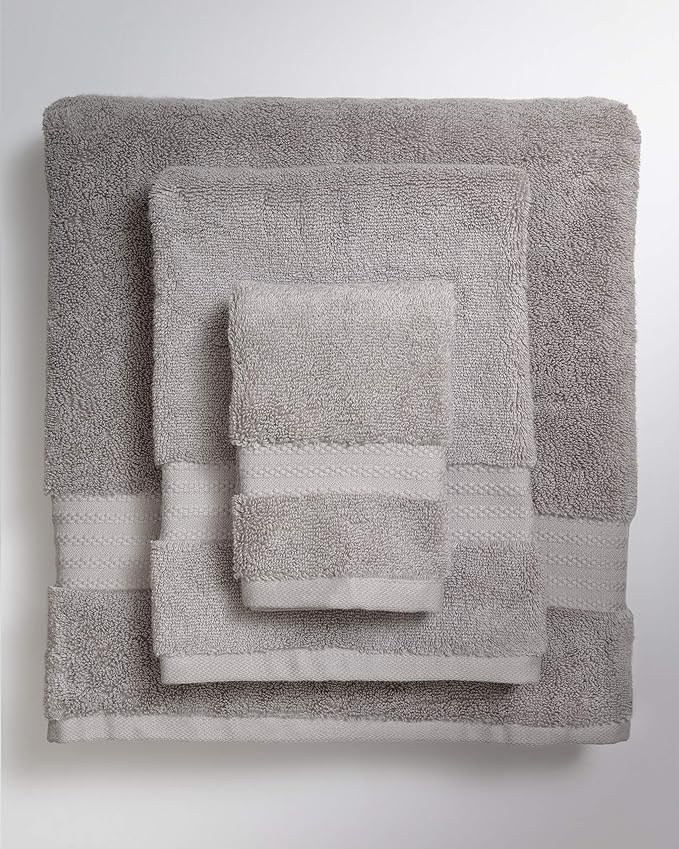Fabdreams 100% Organic Cotton Bath Towel Set of 6 700 GSM Hotel Premium Plush Absorbent Soft Durable Skin-Friendly Spa Quality Bathroom Comfort with 2 Bath 2 Hand Towels and 2 Wash Cloths Dark Grey