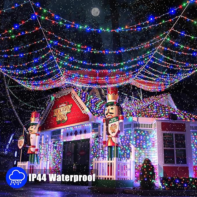 800 LED String Lights Indoor Outdoor, 262FT Christmas String Lights for Outside 8 Modes Clear Wire, Plug in Twinkle Fairy Lights for Bedroom Party Garden Christmas Tree Decorations, Multicolor
