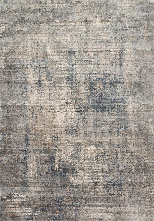 Loloi Teagan Collection TEA-05 Denim/Slate 9'-9" x 13'-6" Area Rug, Large, Soft Neutral Rug, High-Traffic for Living Room, Bedroom, Home Office, Dining Area