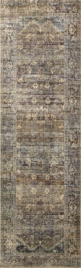 Loloi Amber Lewis Morgan Collection MOG-05 Spice/Lagoon 7'-3" x 9'-3" 38" Thick Area Rug feat. CloudPile, Neutral, Room Décor, Vintage Inspired, Livingroom, Bedroom, Dining Area