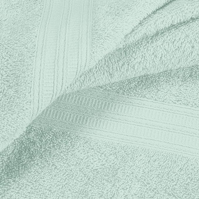 BOUTIQUO Ultra Soft Cotton Washcloths, Contains 12 Piece Face Cloths 12x12 inch, Ideal for Everyday use Face Towels, Compact & Lightweight Multi Purpose Washcloths - Sea Green
