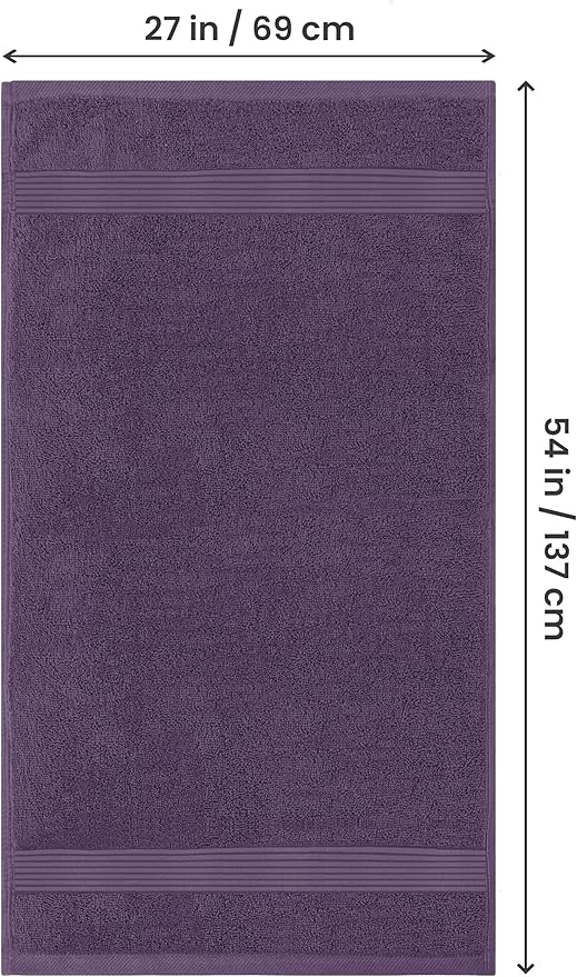 Utopia Towels Luxurious Bath Towels Set, 4 Pack, 27 x 54 Inches – 100% Ring Spun Cotton, Thick, Plush, and Fast-Drying, Designed for Premium Hotels, Spas, and Homes, Plum