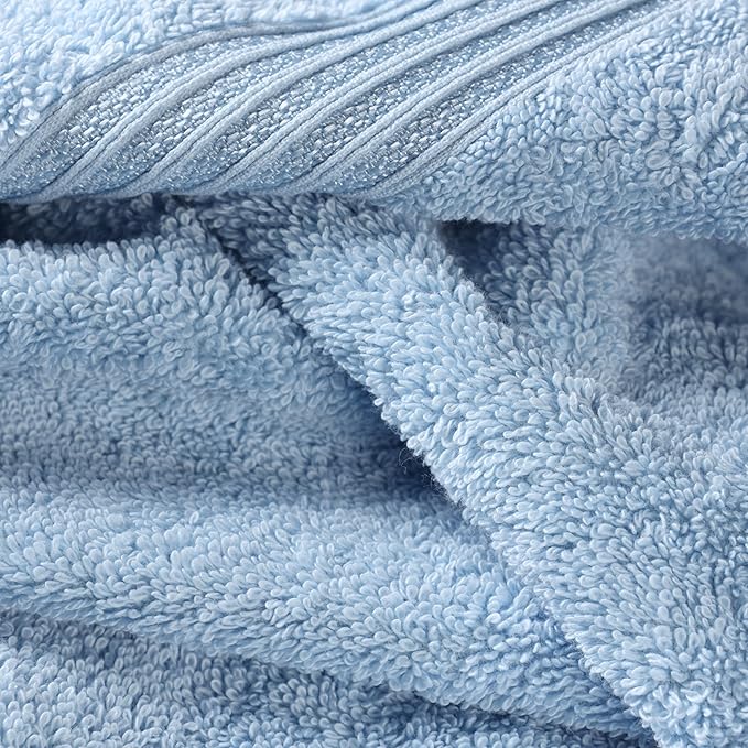 Superior Egyptian Cotton 2-Piece Bath Sheet Towel Set, Oversized Body Towels For Adults And Kids, Large Towel For Bath, Shower, Guest Bathroom, Spa, Gym, Resort, Essentials, Airbnb, Light Blue