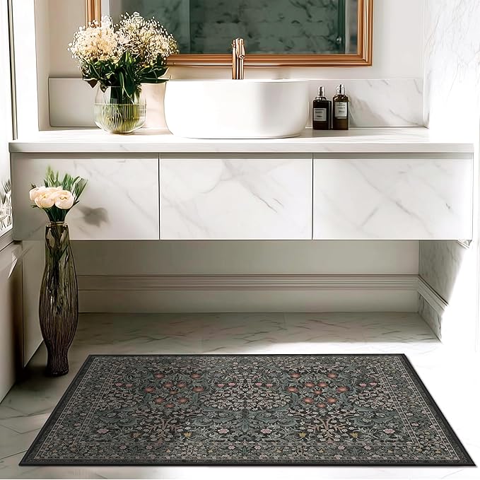 entryway Rug 2×3 Washable Green Kitchen Small Rugs