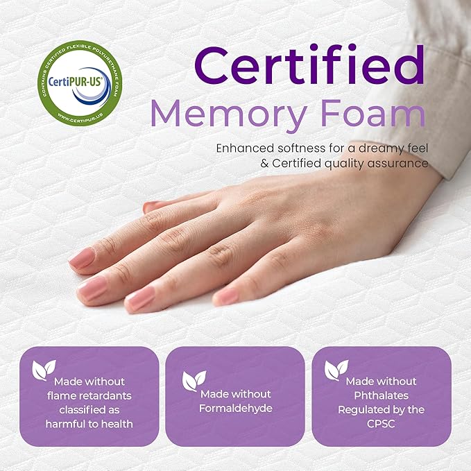 GAESTE 5 Inch Twin Cooling Gel Memory Foam Mattress Medium Firm Pressure Relief CertiPUR-US Certified Foam, Mattress in a Box Comfortable and Supportive No Fiberglass (Twin, 5 in)