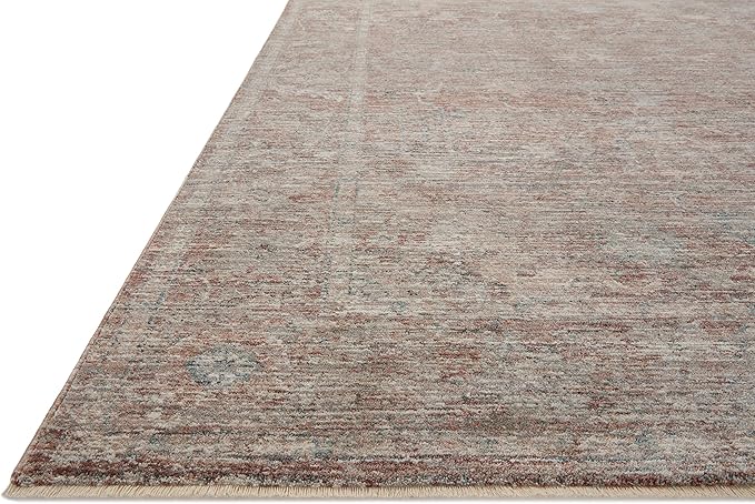 Loloi Magnolia Home by Joanna Gaines Millie Collection MIE-04 Brick/Fog 2'-7" x 8'-0", .25" Pile Height, Runner Rug