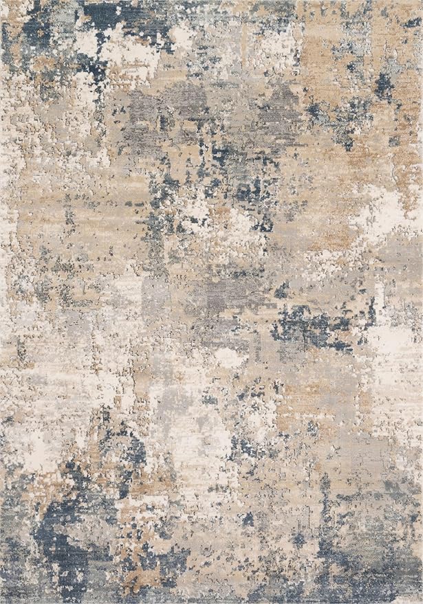 Loloi Teagan Collection TEA-06 Sand/Mist 2'-8" x 10'-6" Runner Rug, Large, Soft Neutral Rug, High-Traffic for Living Room, Bedroom, Home Office, Dining Area