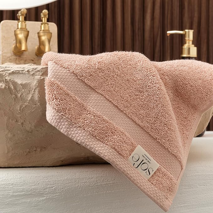 SOFE H&L | Olea Luxury Turkish Cotton Bath Towel Set of 1 : 1 Jumbo Bath Towel Blush | Premium, Soft, Durable, Absorbent | XL Bath Towels Oversized