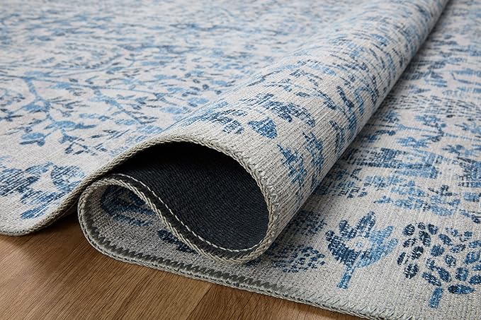 Loloi Rifle Paper Co. Maison Collection MAO-07 Blue 2'-6" x 7'-6", .19" Pile Height, Runner Rug