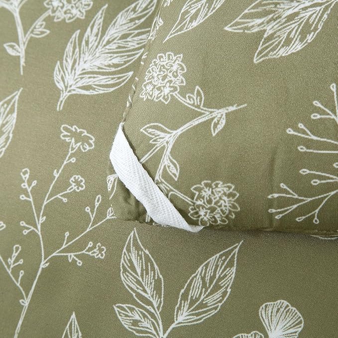 EAVD Fresh Botanical Floral Comforter Set Full Dark Olive Green Soft Microfiber Chic Cute Garden Floral Bedding Comforter Set 1 Full Comforter and 2 Pillowcases Botanical Comforter for All-Season