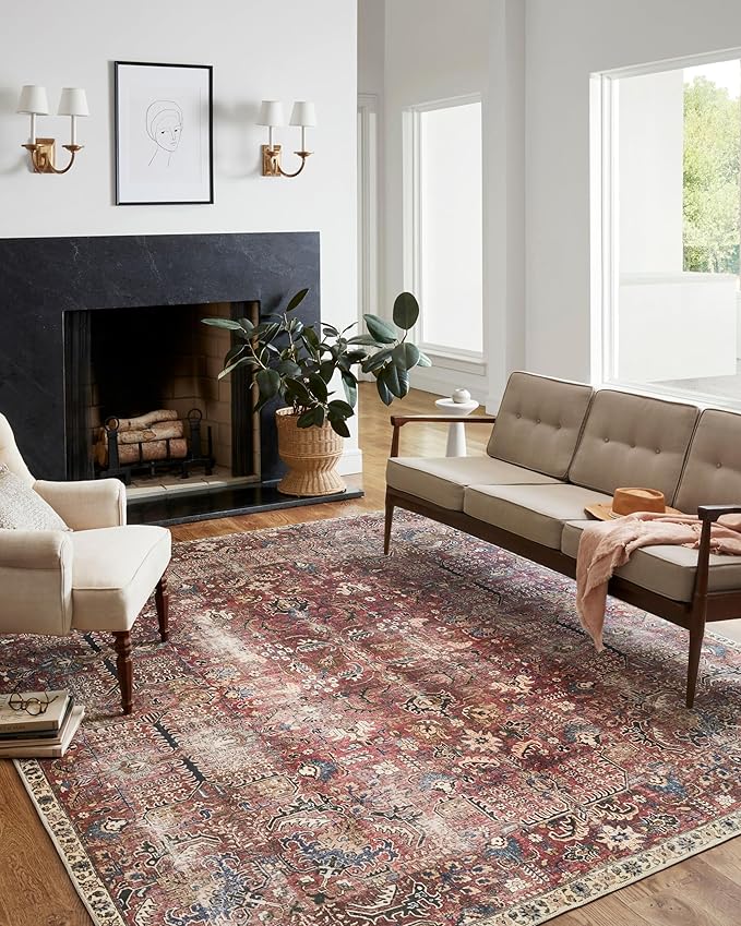 Loloi Chris Loves Julia Jules Collection JUL-01 Merlot/Multi 2'-6'' x 7'-6'', .13" Pile Height, Runner Rug