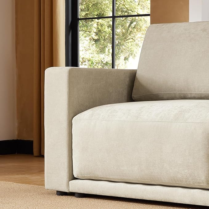 CHITA 116" Sectional Couches for Living Room, Modular Sectional Sofa with Chaise, Comfortable 8-Layer Cushion Structure Design, 5 Seat U Shaped Sectional Couch, Chenille in Taupe