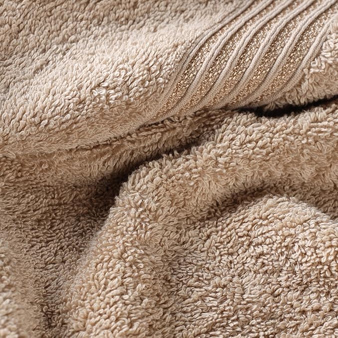 Superior Heritage Egyptian Cotton 3 Piece Towel Set, Assorted Absorbent Towels for Bathroom, Guest Bath, Luxury Home Decor Essentials, Includes 1 Bath, 1 Hand, 1 Face Towel/Washcloth, Taupe