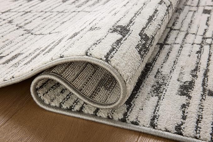 Loloi Kamala Collection KAM-02 Charcoal/Dove 2'-7" x 8'-0" Runner Rug