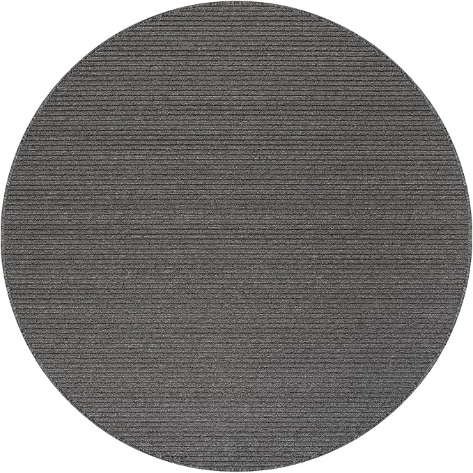 Non Slip Gray Solid Rubber Back Thing Rug for Living Room 6 Round Area Rugs for Kitchen, Rugs for Bedroom, Stain Resistant Easy Cleaning Non Shedding Carpet Gray 6 Round