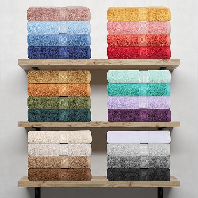 Superior Egyptian Cotton Pile 6 Piece Towel Set, Includes 2 Bath, 2 Hand, 2 Face Towels/Washcloths, Ultra Soft Luxury Towels, Thick Plush Essentials, Guest Bath, Spa, Hotel Bathroom, Sea Foam