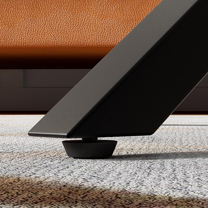 White Marble Coffee Table Modern 40 Inch Living Room Table with Rectangle Sintered Stone Top and Black Metal Legs Stylish Center Table for Living Room Bedroom
