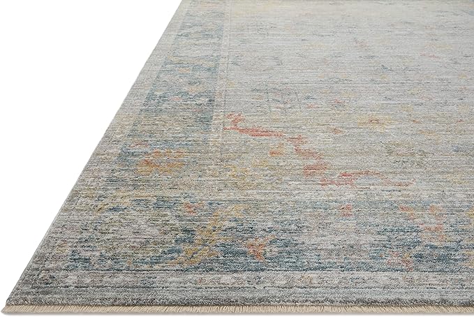 Loloi Magnolia Home by Joanna Gaines Millie Collection MIE-04 Slate/Multi 3'-6" x 5'-6", .25" Pile Height, Accent Rug