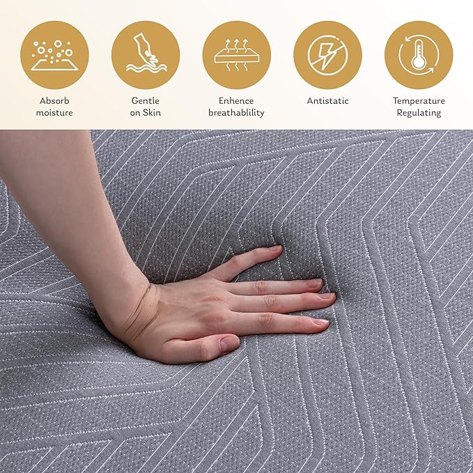 EGOHOME 10 Inch California King Mattress, Copper Gel Cooling Memory Foam Mattress for Back Pain Relief,Therapeutic Double Mattress Bed in a Box, Made in USA, CertiPUR-US Certified, 72x84x10 Black