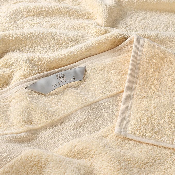 Superior Heritage Egyptian Cotton 3 Piece Towel Set, Assorted Absorbent Towels for Bathroom, Guest Bath, Luxury Home Decor Essentials, Includes 1 Bath, 1 Hand, 1 Face Towel/Washcloth, Canary