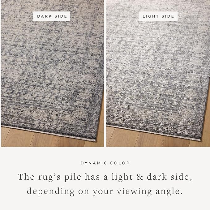 Loloi Amber Lewis Alie Collection ALE-03 Charcoal/Dove 7'-10'' x 10', .13'' Pile Height, Area Rug
