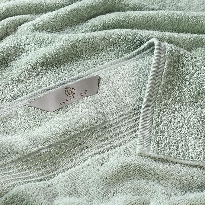 Superior Heritage Egyptian Cotton 3 Piece Towel Set, Assorted Absorbent Towels for Bathroom, Guest Bath, Luxury Home Decor Essentials, Includes 1 Bath, 1 Hand, 1 Face Towel/Washcloth, Sage