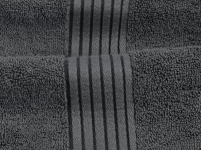 Utopia Towels 8 Piece Premium Towel Set, 2 Bath, 2 Hand, and 4 Washcloths, 100% Ring Spun Cotton, Highly Absorbent Towels for Bathroom, Sports, and Hotel, Grey