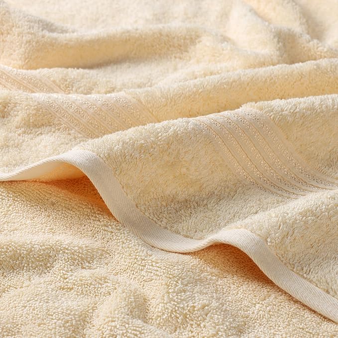 Superior Heritage Egyptian Cotton 3 Piece Towel Set, Assorted Absorbent Towels for Bathroom, Guest Bath, Luxury Home Decor Essentials, Includes 1 Bath, 1 Hand, 1 Face Towel/Washcloth, Canary