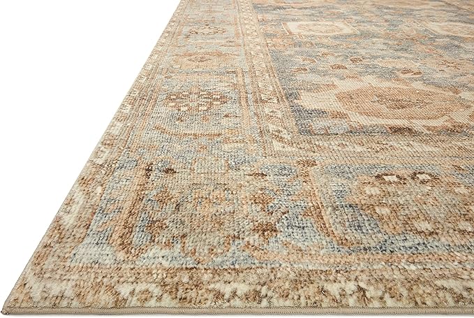 Loloi Margot Collection MAT-03 Ocean/Spice 5'-0" x 7'-6" Area Rug feat. CloudPile, No-Shed Easy Clean Large Patterned Area Rug for Living Room, Bedroom, Dining Area