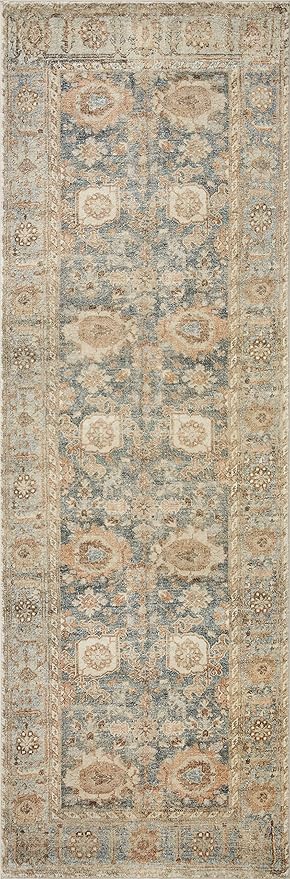 Loloi Margot Collection MAT-03 Ocean/Spice 2'-3" x 3'-9" Accent Rug feat. CloudPile, No-Shed Easy Clean Large Patterned Area Rug for Living Room, Bedroom, Dining Area