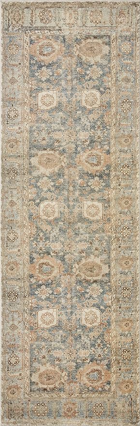 Loloi Margot Collection MAT-03 Ocean/Spice 2'-0" x 5'-0" Accent Rug feat. CloudPile, No-Shed Easy Clean Large Patterned Area Rug for Living Room, Bedroom, Dining Area