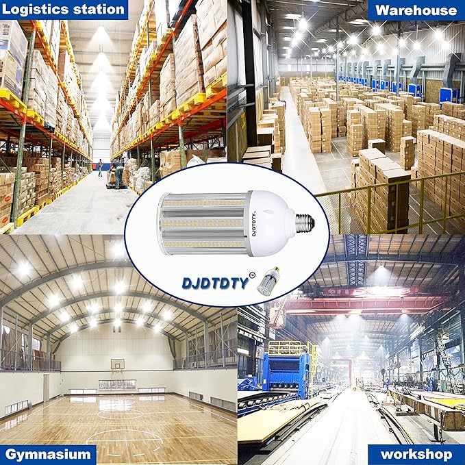 60W LED Corn Bulb, E26 Base with E39 Adapter, 5000K 9000LM LED Light Bulb for Garage Warehouse Workshop Barn (60Watts)