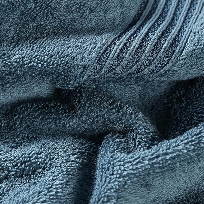 Superior Heritage Egyptian Cotton Bath Towel Set, Large Body Towels for Home Bathroom, Master, Guest Bath Decor, Plush, Absorbent Basics, Spa, Hotel, Resort, Luxury Essentials, Set of 4, Sapphire