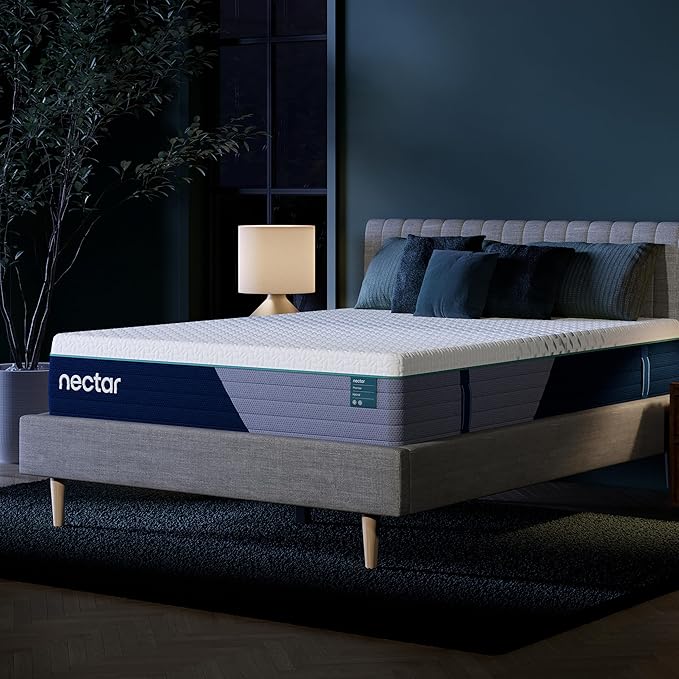 Nectar Premier Hybrid 13” Queen Mattress - Medium Firm - Memory Foam & Innerspring Coils - Cooling Upgrade - 2” Pressure Relief Layer - Mattress in a Box - 365-Night Trial & Forever Warranty