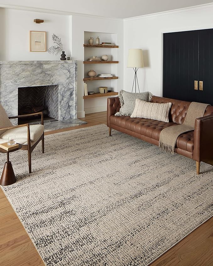 Loloi Darby Collection DAR-02 Oatmeal/Charcoal 2'-7" x 12'-0" Runner Rug